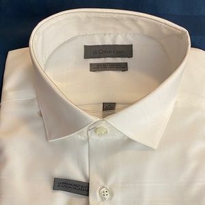 Calvin Klein slim fit white dress shirt 16”, 32-33